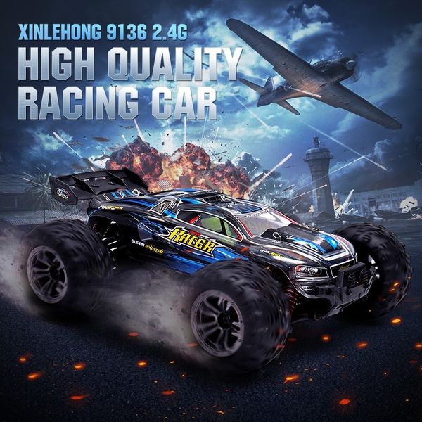 

xinlehong 9136 1/16 2.4g 4wd 32cm rc racing cars 36km/h bigfoot off-road truck vehicle buggy rtr toy vs xinlehong 9125 gifts boy y200413