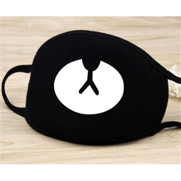 

cartoon pattern solid black cotton mask fashion cute 3d print half face mouth muffle party masks outdoor cycling mask1 9 rmgrq