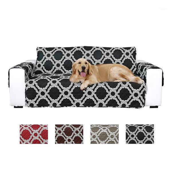 

geometric quilted sofa slip cover couch slipcover armchair furniture protector for pet, cats, dogs1