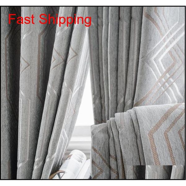 

custom curtains nordic simple modern chenille jacquard thick gary diamond cloth blackout curtai jllisc yummy_shop