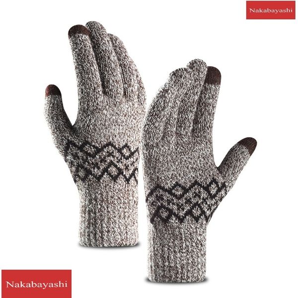 

knitted gloves men's autumn and winter outdoor wind warmth can touch screen thickening velvet fashion korean version