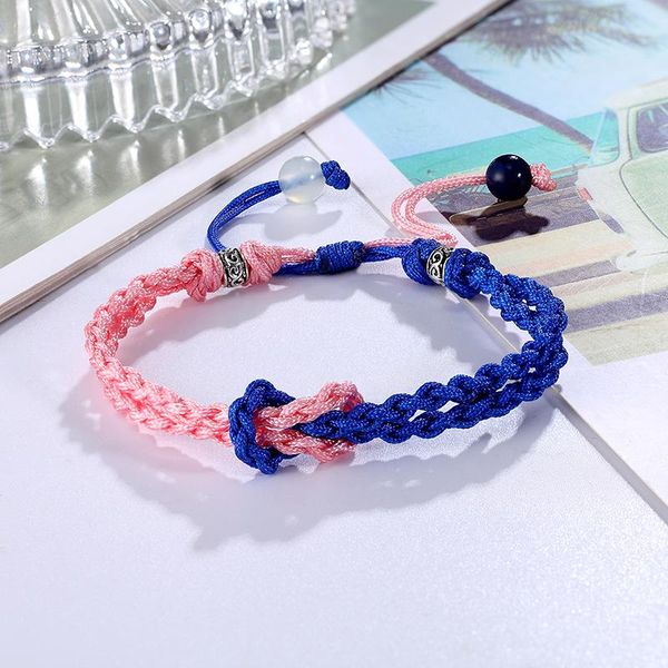 

beaded, strands 2021 fashion hand-woven two-color mosaic bracelet female gift-giving men, Black