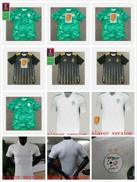 

2020 21 algeria mahrez soccer jerseys argelia 20 21 atal feghouli slimani brahimi home bennacer men kids football shirts player version, Black;red