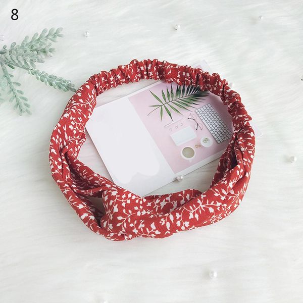 

korean sweet cross knotted headband for women floral printed striped female elastic hair bands headwear stretch hair accessories q sqcvch