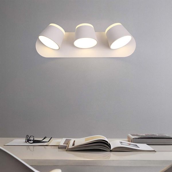

wall lamp modern led indoor room lamps 3 heads bedside reading luminaire metal rotate lighting home deco light fixture