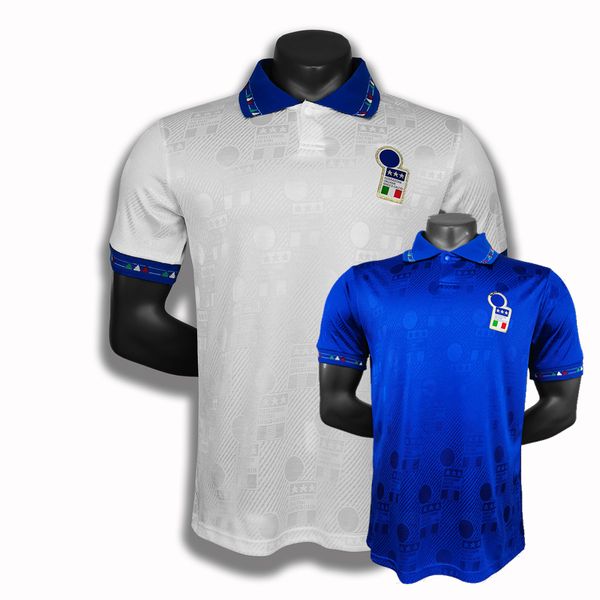 Camisolas de futebol retro clássicas da seleção italiana de 1994 MALDINI R.BAGGIO BARESI 94 HOME AWAY Camisa de futebol retro