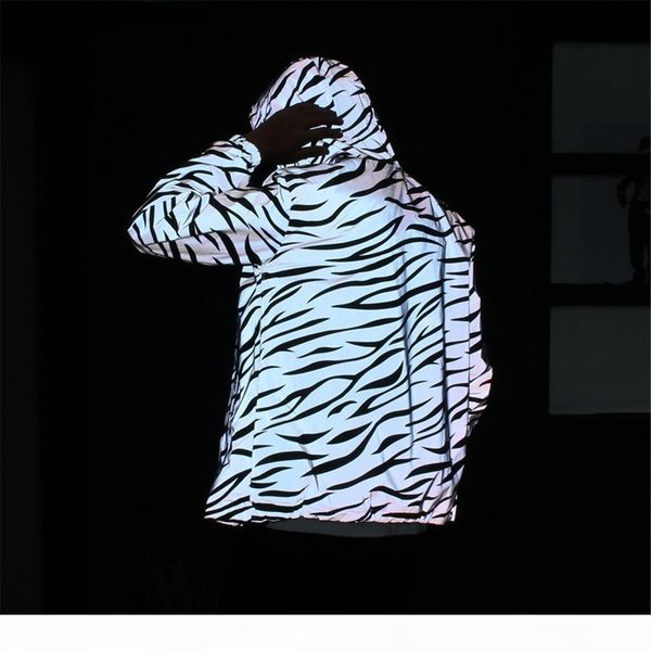 

2019 new arrival reflective jackets men women harajuku windbreaker jackets hooded streetwear coat outerwear windbreaker dp20, Black;brown