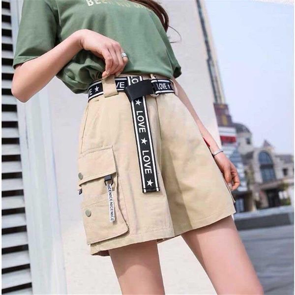 

2020 hip hop shorts women bf large pocket cargo harajuku loose shorts women korean ulzzang trendy street summer g1, White;black