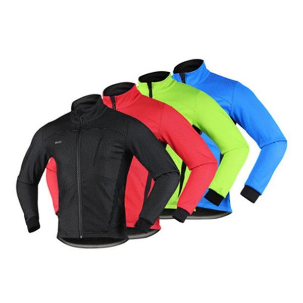 

racing sets winter bike coat cycling jersey jacket warm fleece bicycle cycle long sleeve kit velveteen sweatshirt clothes outdoor, Black;blue