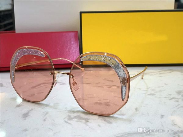 

new fashion pop designer women sunglasses frameless cutting frame color light lens summer eyewear 0358 popular avant-garde style quality, White;black