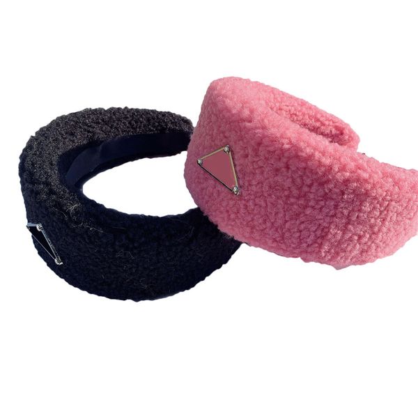 

retro cashmere triangle letter headbands autumn winter wide edge ladies warm hair hoop jewelry wholesale, Silver
