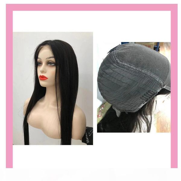 

indian human virgin hair 26-32inch 5*5 lace closure wigs straight five by five closure wig remy average lace size, Black;brown