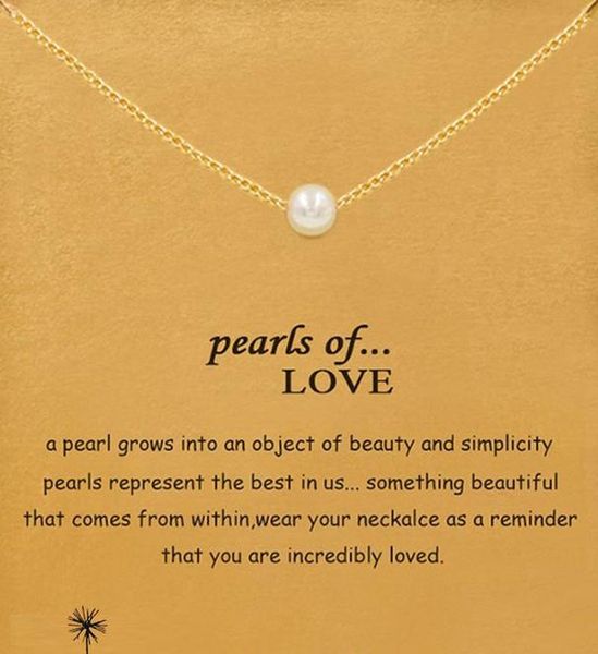 

dogeared necklace with pearls pendant pearls of love silver and gold noble and delicate no fade 5952
