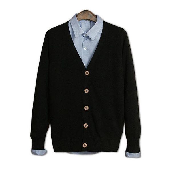 

men's sweaters spring and autumn knitwear long sleeve cardigan solid color v-neck sweater korean fashion slim coat, White;black