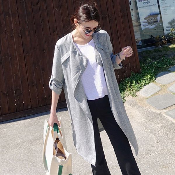 

2021 new summer female blazers jacket engraved cotton linen vintage pockets lace up split jk8202 6kdk, White;black