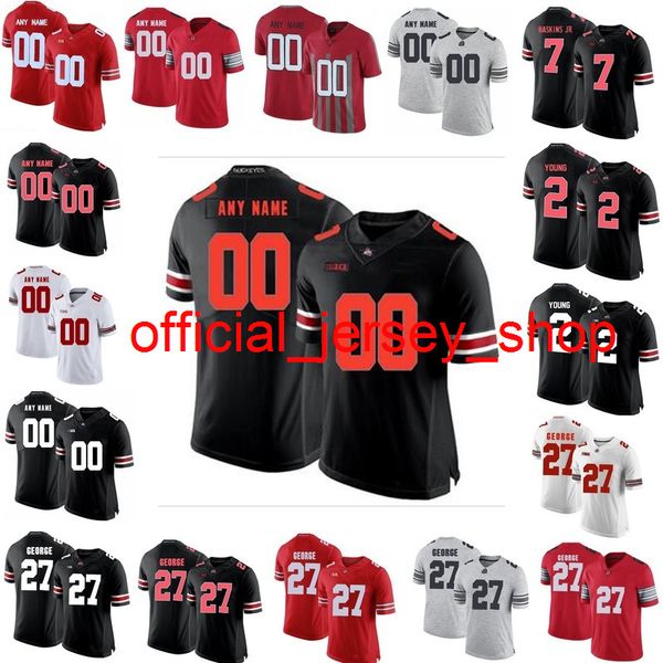 Maglie NCAA Ohio State Buckeyes Maglia Justin Fields Chase Young JK Dobbins Archie Griffin 7 Haskins Jr. Maglie da calcio cucite su misura