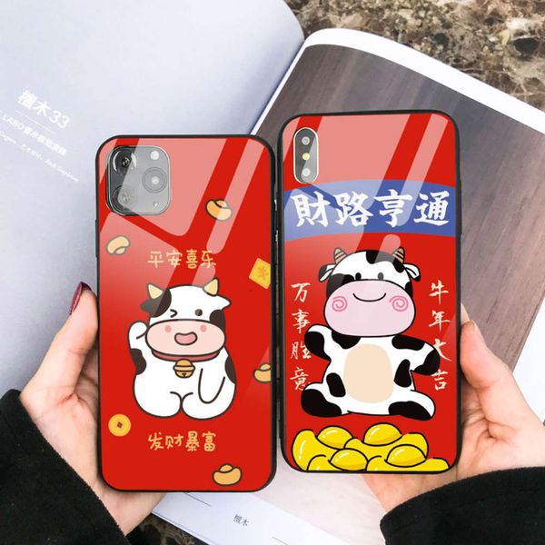 

for new year's year of suitable the ox 11 mobile phone case 12 glass xr lovers x50 fortune reno4