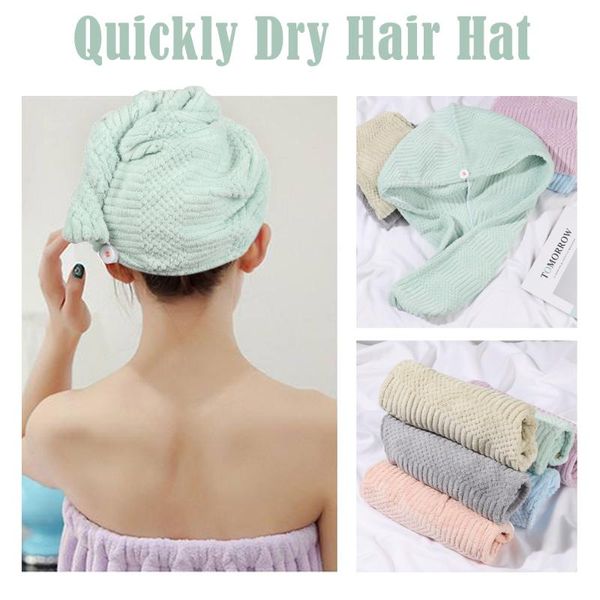 

microfiber quick dry hair turban lady bath towel hair drying towel soft shower for woman man turban head wrap bathing tools