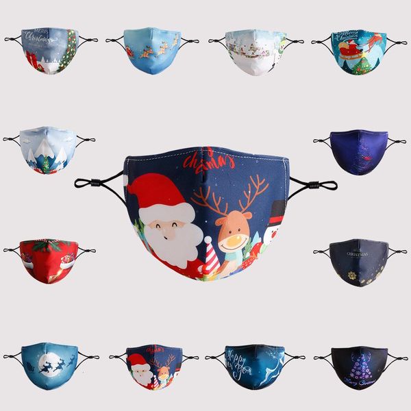 

fashion facemasks chrismas party washable joker mask santa claus printed mouth cover protection cotton masks dhl qx3