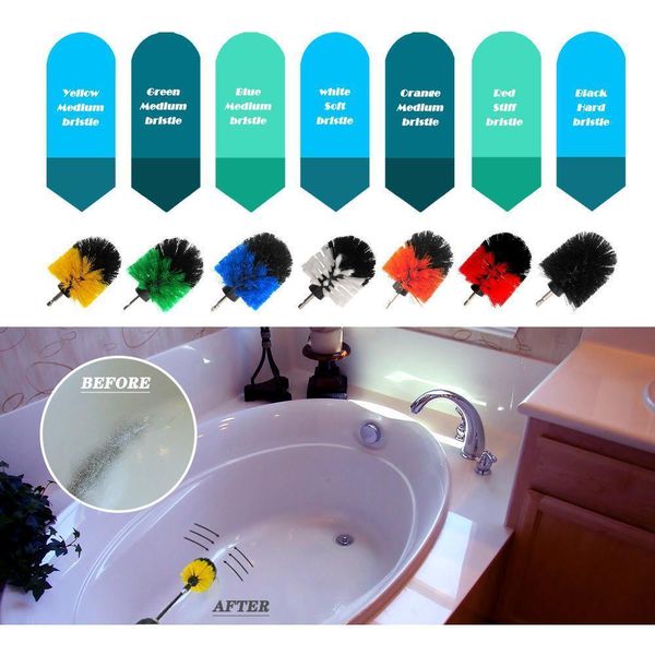 

4pcs/set drill power scrub clean brush electric drill brush kit with extension for cleaning car, seat, carpet, upholstery q bbyjbl