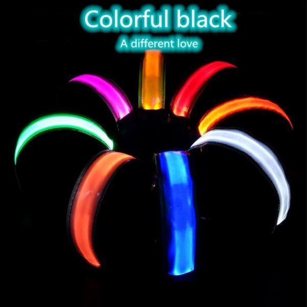 

outdoor night running light safety arm strap armband flashing belt sports cycling led light bracelet reflective warning, Black;red