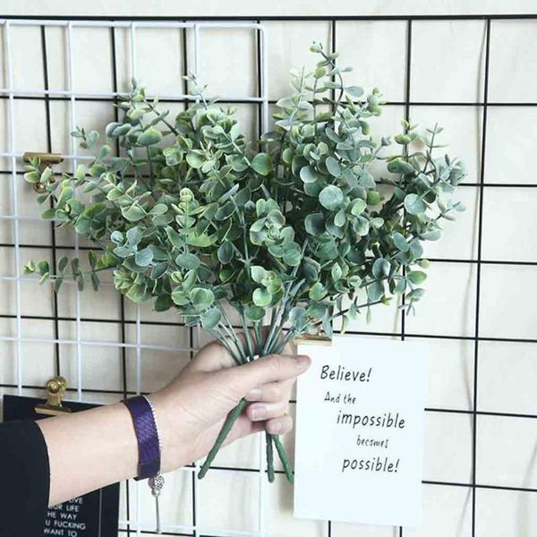 

decorative flowers & wreaths silk leaf eucalyptus artificial green leaves for wedding decoration diy wreath gift scrapbooking craft fake pla