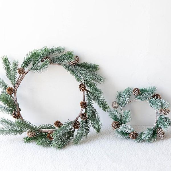 

christmas decorations pine cone wreath door hanging decoration scene wall