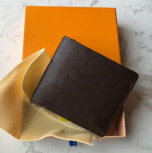

luxury multicolor fashion no zipper men women pu leather wallet lady ladies brown flower letter short purse with box, Red;black