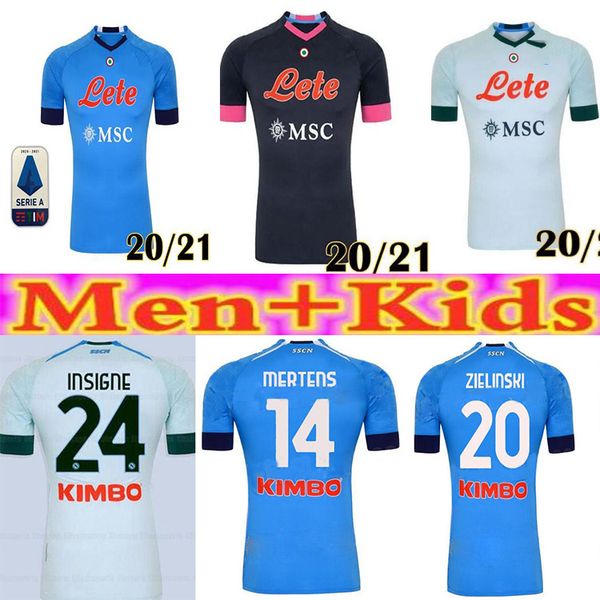 

20 21 napoli soccer jersey 2020 2021 koulibaly camiseta de fútbol insigne maradona maillot men's + children's suit, Black;yellow