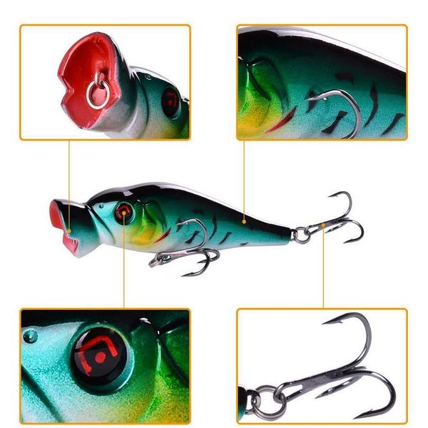 

1pcs popper fishing lure 86mm 11.3g trolling wobblers bait water bass isca artificial hard bait fishin qylqpf