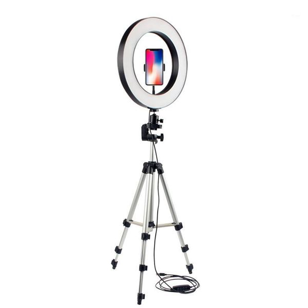 

flash heads tycipy 16cm pography dimmable led selfie ring light video live 3500-5500k po studio for smartphone with phone holder1