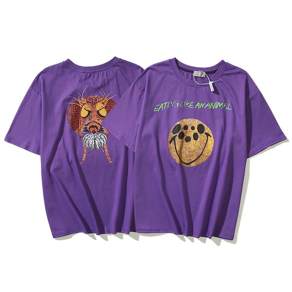 

purple t shirt men women high-quality black eye graphic print t-shirts oversize tee size m-xxl, White;black