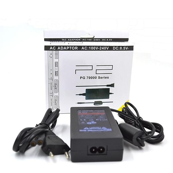 Adaptador CA plugue UE EUA Fonte de alimentação Conversor Carregador de viagem de parede para Sony PS2 70000 Console de jogos