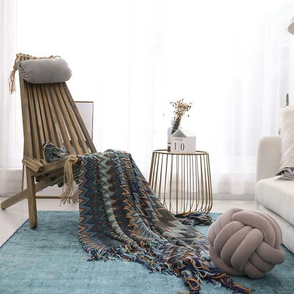 

blankets knitted blanket retro small suitable for sofa bed etc. 130cmx150cm tassel material acrylic1
