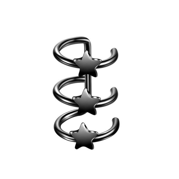 

3pairs clip on wrap earring tragus stainless steel 3 rings ear cuff clip on nose ring fake piercing body jewelry helix q bbydgj, Silver
