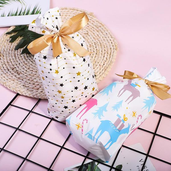 

lbsisi life 50шт рождественский подарок пластиковая сумка drawstring сумка свадебный подарок конфеты шоколадный бисквитный карман для дна дж