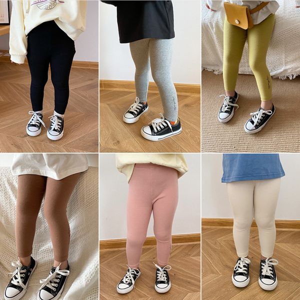 Le ghette del tutto-fiammifero di colore della caramella delle ragazze sveglie di primavera estate scherzano i pantaloni casuali della base del cotone LJ201019