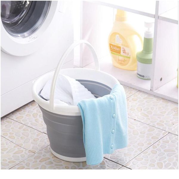 

5/10 l foldable bucket car wash bucket outdoor fishing round bathroom kitchen bucket large capacity fishing cami jllrih