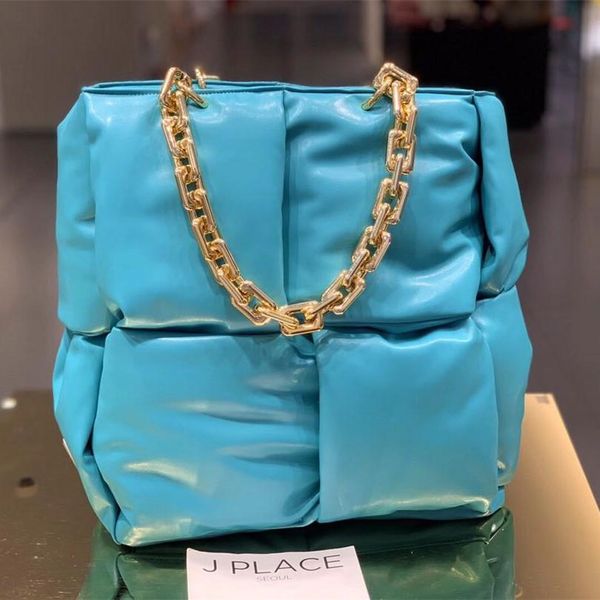 

new big handbag autumn web celebrity with thick chain braided sponge shoulder tote chain women purse, Red;black