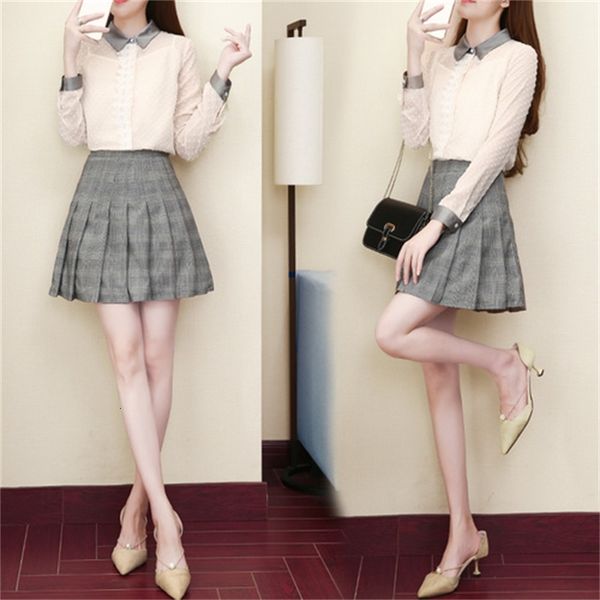 

in the style of two and skirt chess korean femme deux female pieces year-old women's attire 4mcu, White