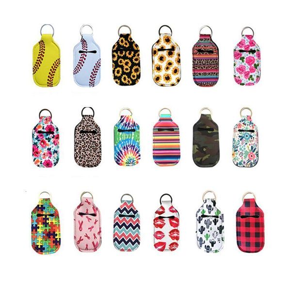 

keychain 26 sanitizer colors neoprene bags 30ml 10.3*6cm key rings hand soap bottle holder ac1143