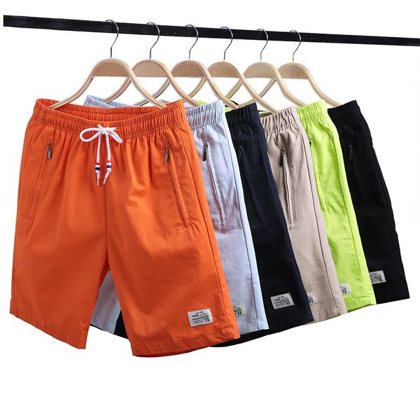 

summer new outdoor loose elastic waist men casual shorts size m-4xl, White;black