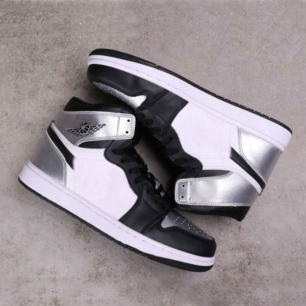

1 high og university blue obsidian 2.0 silver toe mid-night navy blue white black women men basketball shoes mens sports sneakers36-45, White;red