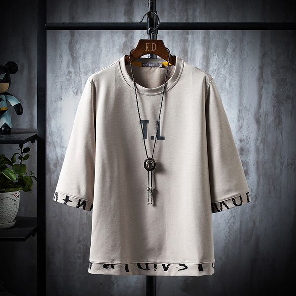 

2021 new letter men's t-shirt print cotton summer short sleeve o-neck tees male fashion shirt 5oxo, White;black