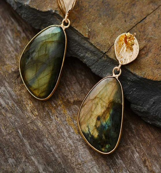 

exclusive gems coney серьги женщины лабрадорит капля серьги классические элегантные серьги ювелирные изделия подарки dropship exclusive gems, Golden;silver