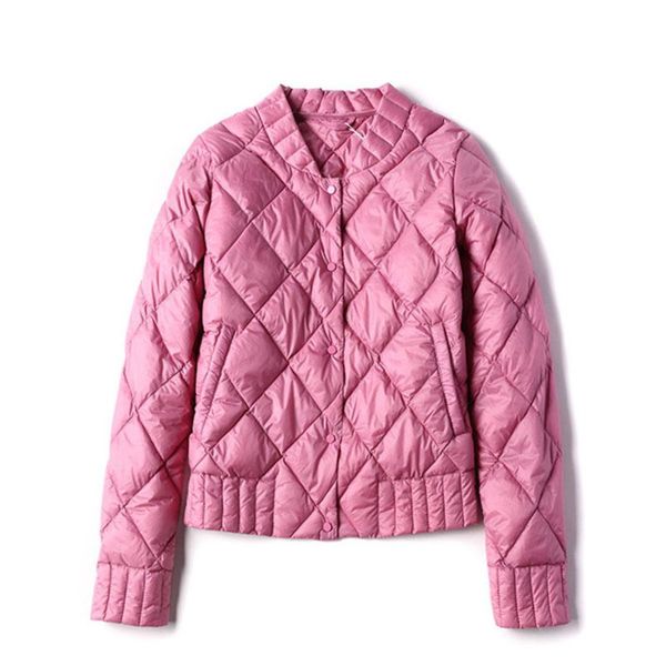

new 2019 autumn winter white down jacket mujer women short parkas diamond ultra light coat female plus size underwear outerwear c1204, Black