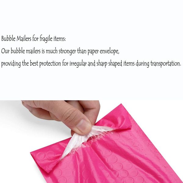 

50pcs 6x10inch rose pink envelope bags bubble mailers padded envelope lined poly mailer self seal rose red mailing bags package h jlllnu