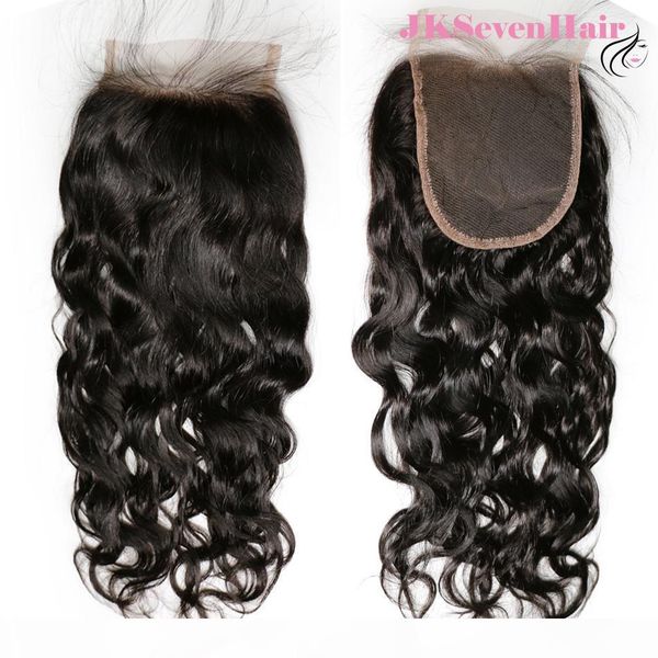 

water wave 12a grade virgin brazilian hair 4x4 inch lace closure indian malaysian peruvian part middle part three parts closure, Black