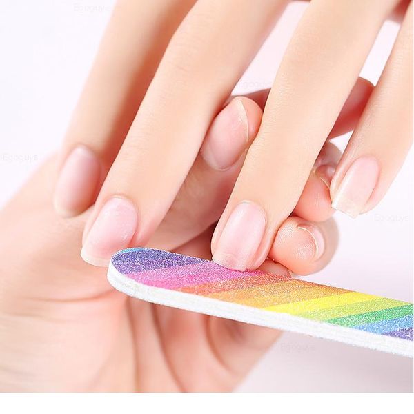 

rainbow nail file polishing stick grinding block nail art sandpaper lapping burnish device manicure sanding buffing beau qyltus