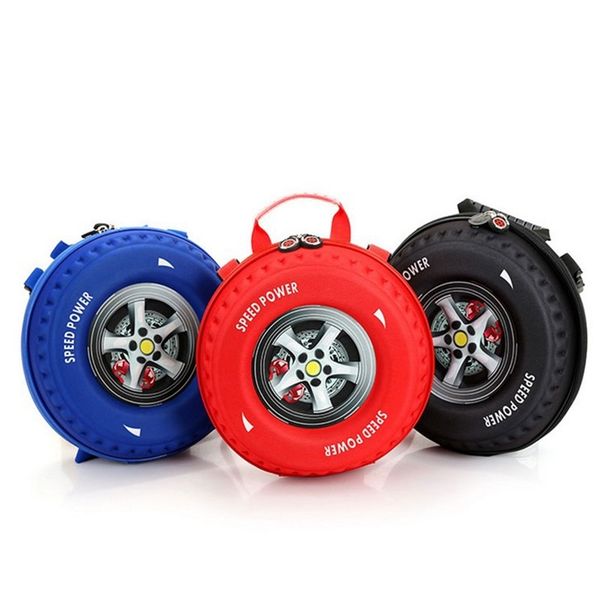 

infeylay design children 3d automobile tire schoolbag lovely cartoon backpack kindergarten 3-6 years old schoolbag gift bag lj201225